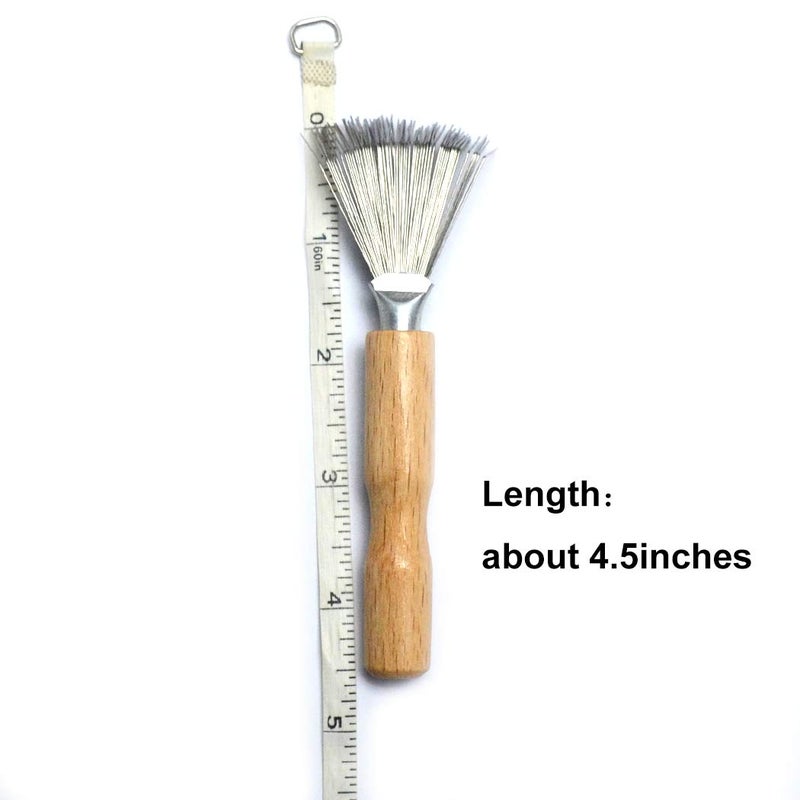 Luwigs Metal Wire Rake Wooden Handle Comb for Home Salon - Hair Dirt Removal Cleaning Tool - Image 3